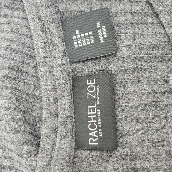 Rachel Zoe Ribbed Gray Quarter Sleeve Dark Gray Knit Top - Picture 6 of 8